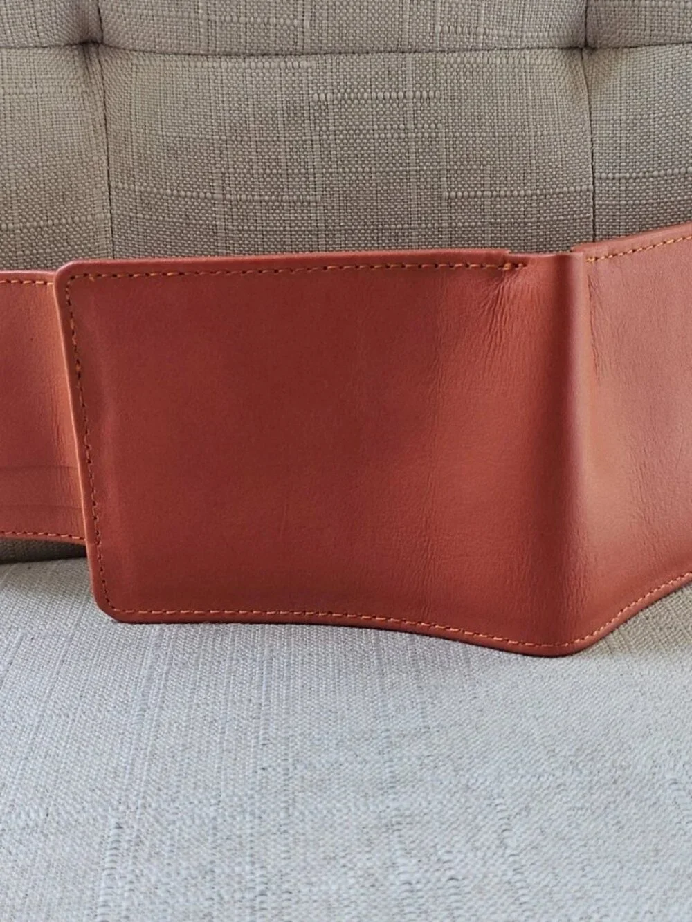 Orange Wallet Handmade Billfold Genuine Leather Billfold Card Holder Purse New